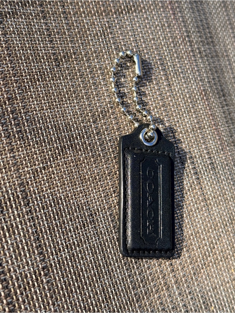 COACH Black Leather Hang Tag